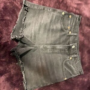 black jean shorts